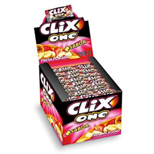 Chicles clix fresa y plátano sin azúcar (2 unidades)